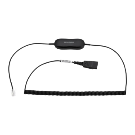 Câble pour casque Jabra GN1218 AC 2m QD vers RJ-9 Noir