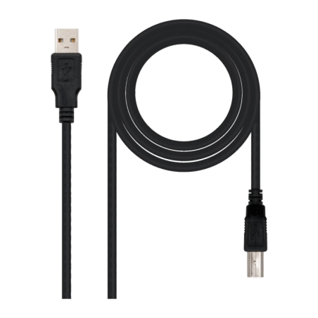 Câble USB Nanocable 2.0 Type A/B 1m USB-A vers USB-B Noir