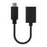 Câble Nanocable USB 2.0 USB-C Mâle vers USB-A Femelle 0,15 m 3A Noir