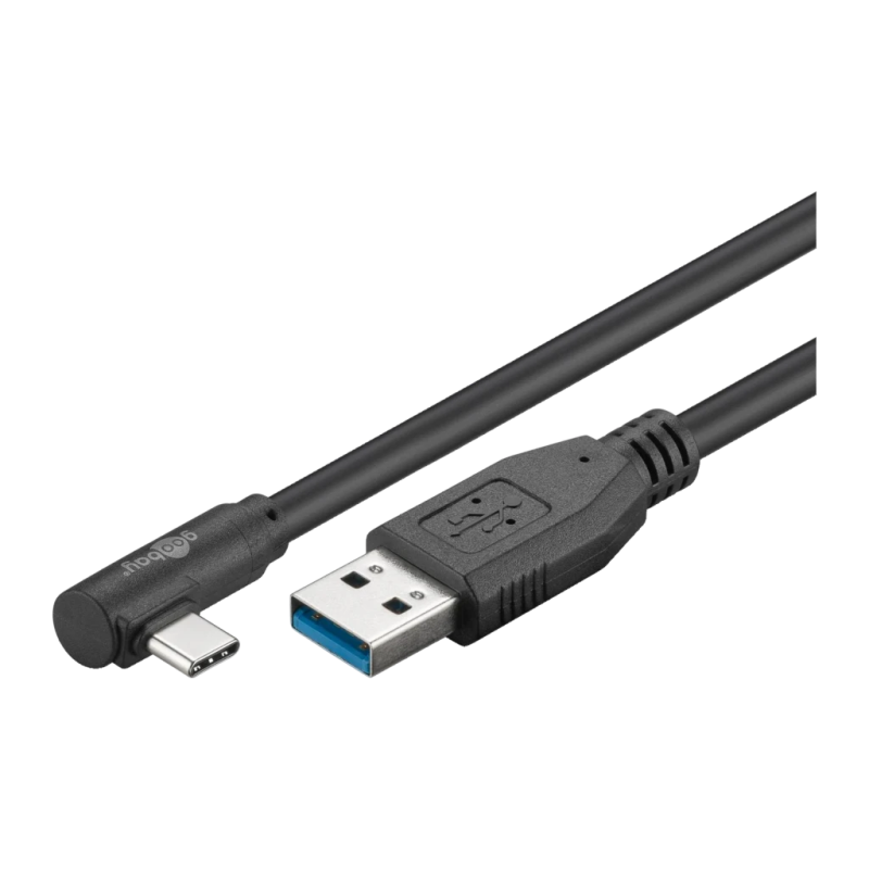Câble Goobay 66503 USB-C vers USB-A 3.0 Coudé 90° 2 m Noir