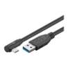 Câble Goobay 66503 USB-C vers USB-A 3.0 Coudé 90° 2 m Noir