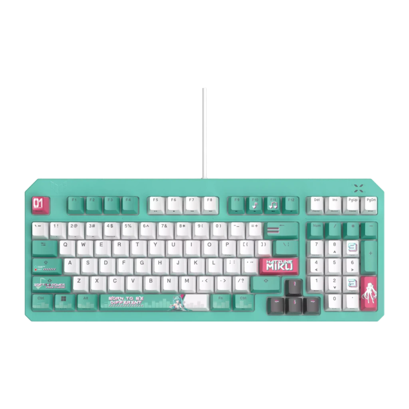 ASUS TUF Gaming K3 Gen II Hatsune Miku Edition Switch Optomécanique Turquoise RGB 96% Clavier