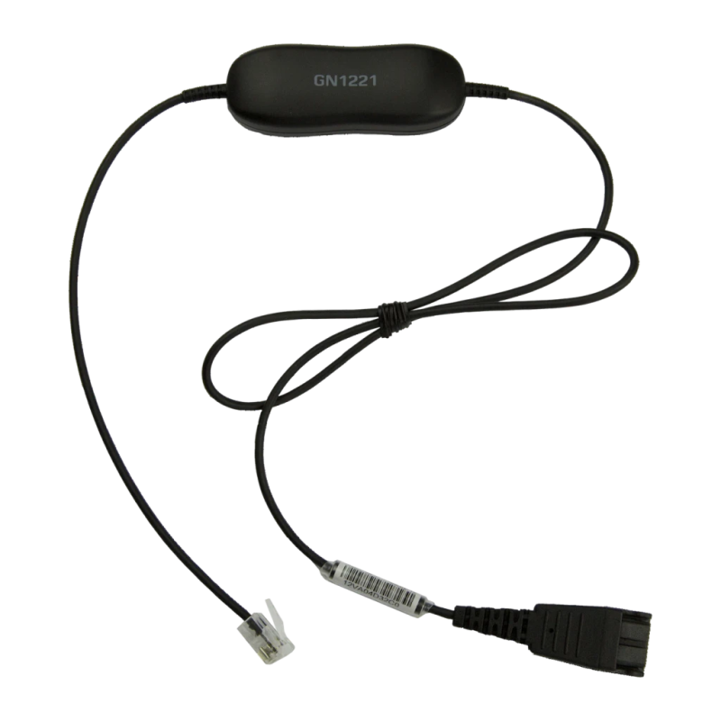 Câble casque Jabra GN1221 Sound Limiter QD vers RJ-9 0,8 m Noir