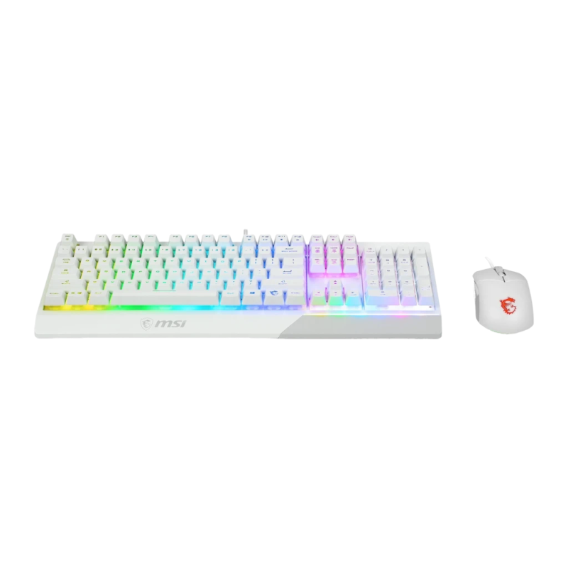 MSI Vigor GK30 Combo RGB QWERTY Espagnol Blanc Clavier et souris gaming