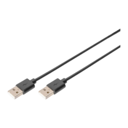 Câble USB 2.0 Digitus USB-A Mâle vers USB-A Mâle 1,8m Noir AK-300100-018-S