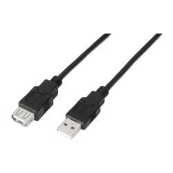 Câble prolongateur USB AISENS A101-0015 USB-A Mâle vers USB-A Femelle Noir