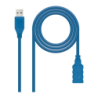 Câble USB Nanocable 3.0 Rallonge Mâle/Femelle 1m 5 Gbit/s Bleu