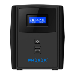 Phasak Sirius PH 7322 Ligne Interactive 2260VA 1320W Noir 4 prises Onduleur