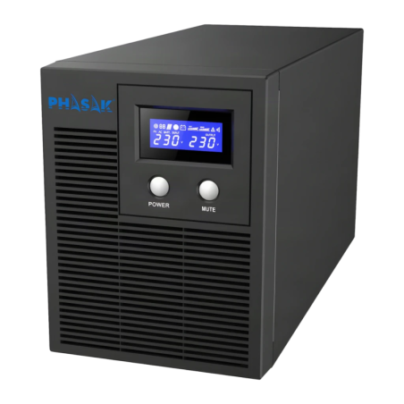 Phasak Protekt Tour PH 7621 Ligne Interactive Gris 1400W 4 prises Onduleur