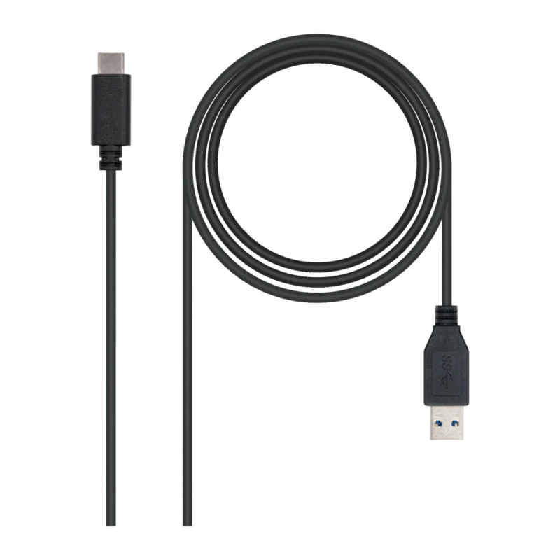 Câble Nanocable USB-C vers USB-A 3.2 Gen 2 1m 10 Gbps Noir