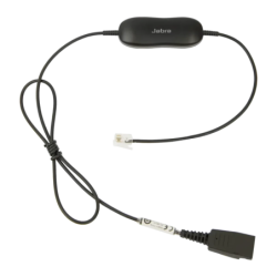 Câble adaptateur pour casques Jabra GN 1216 QD vers RJ9 Droit Avaya 9600/1600 Noir