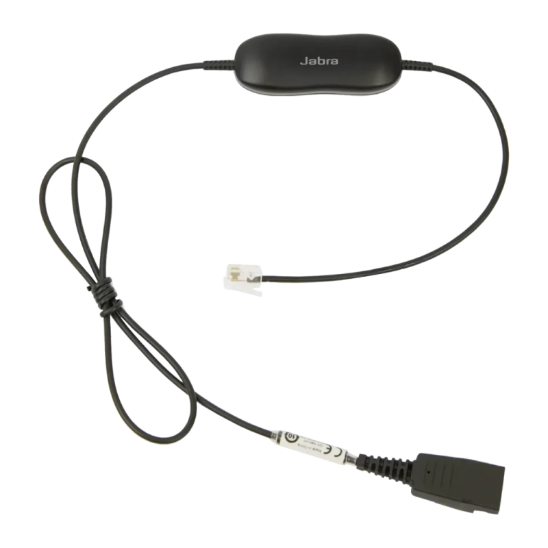 Câble adaptateur pour casques Jabra GN 1216 QD vers RJ9 Droit Avaya 9600/1600 Noir