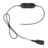 Câble adaptateur pour casques Jabra GN 1216 QD vers RJ9 Droit Avaya 9600/1600 Noir