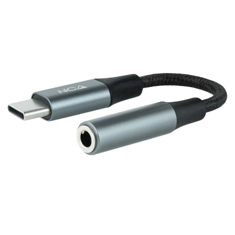 Nanocable Audio USB-C vers Jack 3,5 Noir/Gris 11cm Câble adaptateur