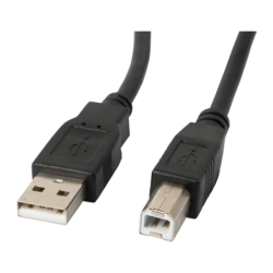 Câble USB Lanberg USB-A 2.0 vers USB-B Mâle/Mâle avec Ferrite 1,8 m Noir
