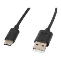 Câble USB Lanberg CA-USBO-10CC-0018-BK USB-C vers USB-A 1,8m Noir
