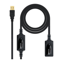 Câble rallonge Nanocable 10.01.0213 USB-A vers USB-A Mâle/Femelle Noir