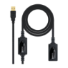 Câble rallonge Nanocable 10.01.0213 USB-A vers USB-A Mâle/Femelle Noir