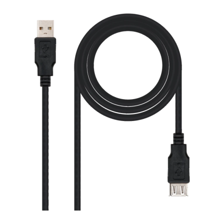 Câble Nanocable USB 2.0 Type A Mâle/Femelle 1,8 m USB-A vers USB-A Noir