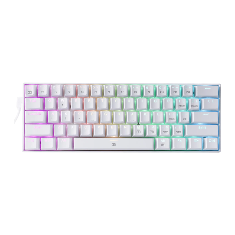 Redragon Dragonborn K630 Switch Brown RGB Blanc 60% Clavier gaming mécanique