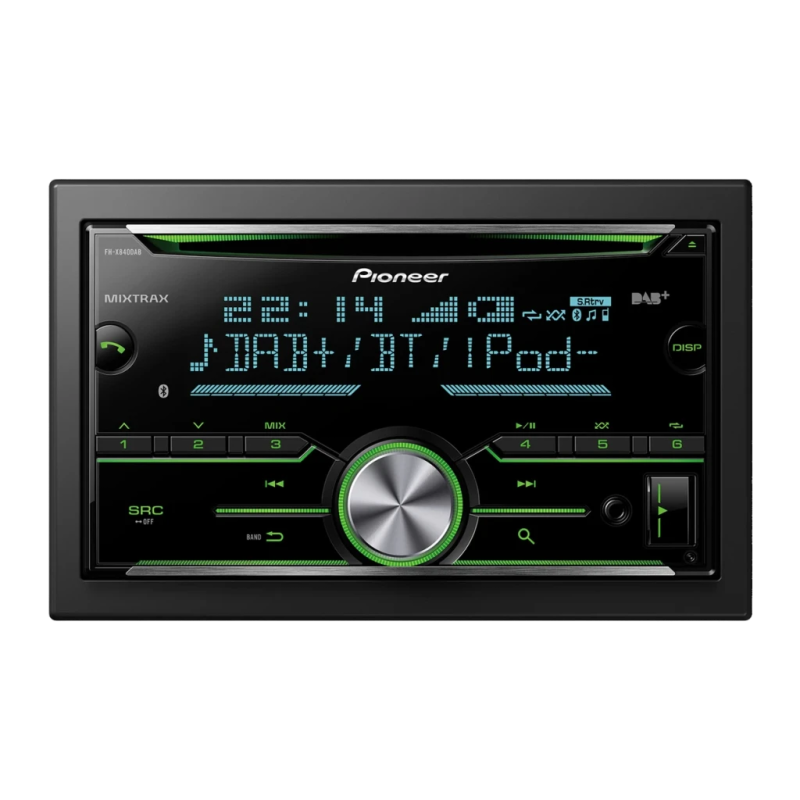 Pioneer Noir 2DIN FH-X840DAB Bluetooth Autoradio
