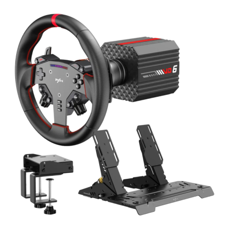 PXN VD6 Bundle Direct Drive 6 Nm PC Pédales Hall incluses palettes capteurs magnétiques Volant de simulation