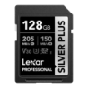 Lexar Professional Silver Plus 128GB 205MB/s V30 U3 UHS-I Carte mémoire SDXC