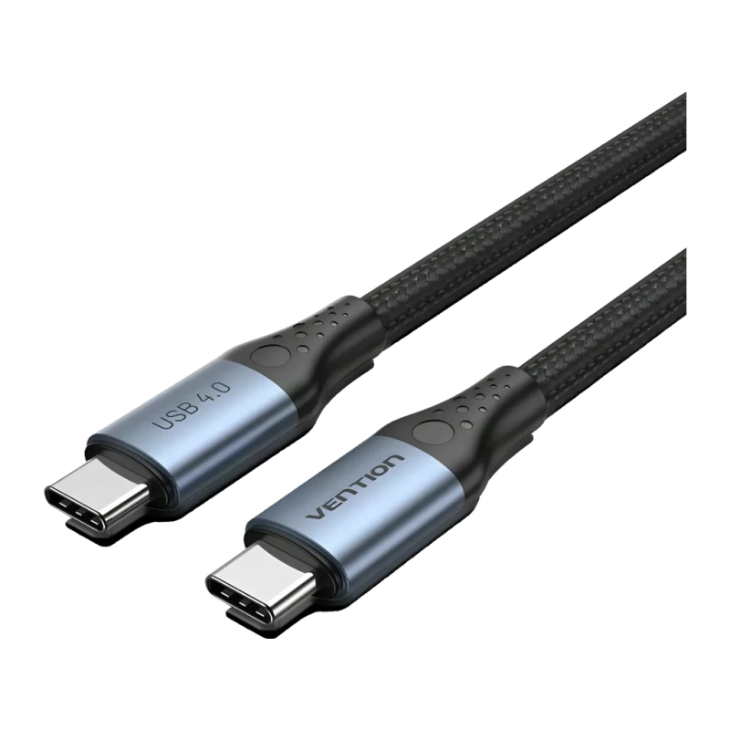 Câble Vention USB4 USB-C vers USB-C 1m 40Gbps 240W Noir/Bleu TAVHF