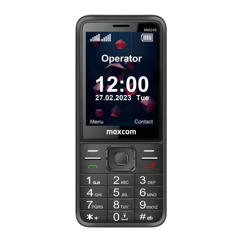 Maxcom Classic MM245 4G Noir microSD 2,8 pouces 1000mAh Téléphone basique