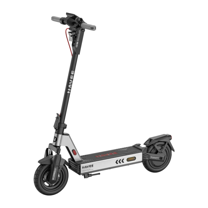 NAVEE G5 400W 45km 32km/h 10 pouces Gris clair 120kg 275Wh IPX5 pliable suspension Trottinette électrique