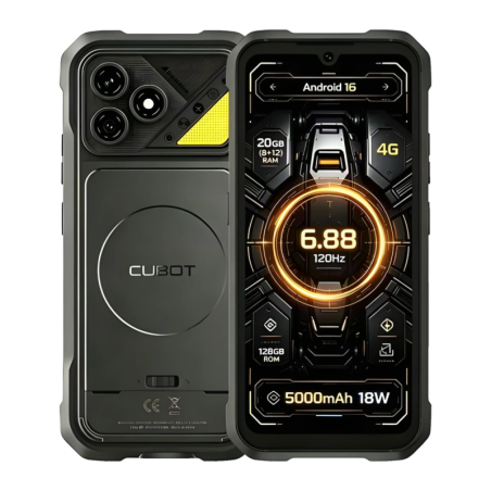 Cubot KingKong Dura 8GB/128GB Noir Rugged IP68/IP69K 6,88 pouces 120Hz 64MP 5000mAh x2 amovibles 20W NFC