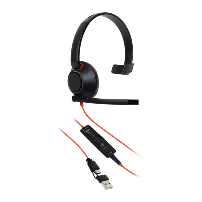 Poly Blackwire 5210 Monaural USB-C Noir Arceau ANC avec micro Casque