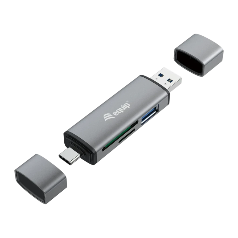 Equip 245460 USB 3.2 Gen 1 Type-A/Type-C Gris SD/microSD Lecteur de cartes