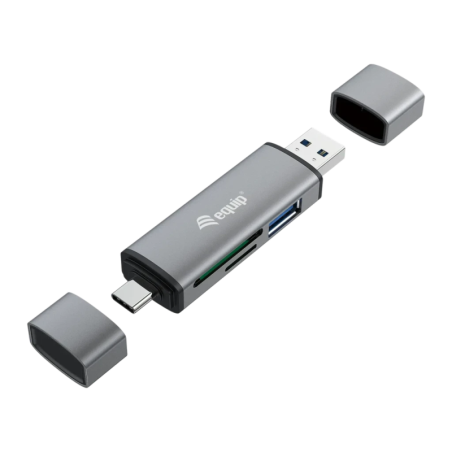 Equip 245460 USB 3.2 Gen 1 Type-A/Type-C Gris SD/microSD Lecteur de cartes
