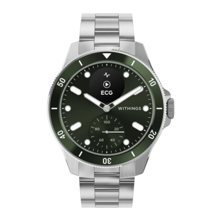 Withings ScanWatch Nova 42 mm Vert 0,63 pouces OLED SpO2 Température cutanée FC GPS 30 jours 10ATM Montre connectée
