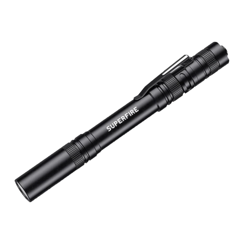 Superfire L28 Noir 121 lumens 52 m 5 modes + SOS IP44 Lampe torche LED