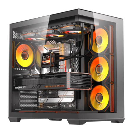 Darkflash C280 Verre Trempé E-ATX 7 Ventilateurs 120mm ARGB Noir Midi Tower Boîtier PC