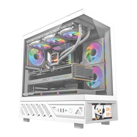 Darkflash DS950V Verre Trempé 270° ATX Blanc Midi Tower Boîtier PC