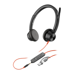 Poly Blackwire 3325 Jack 3,5 mm USB-C Réduction de bruit Noir Arceau avec micro Casque