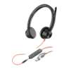 Poly Blackwire 3325 Jack 3,5 mm USB-C Réduction de bruit Noir Arceau avec micro Casque