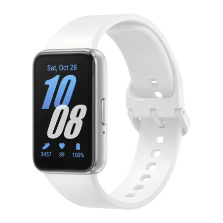 Samsung Galaxy Fit 3 Argent/Blanc Moniteur Fréquence Cardiaque SpO2 Sommeil 1,6 pouces AMOLED 13 jours 5ATM Bracelet