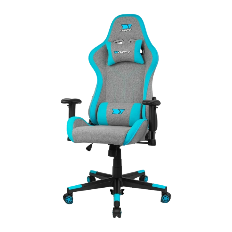 Drift DR90 Pro Gris/Bleu Tissu 2D 150kg appui-tête vérin classe 4 Chaise gaming