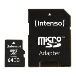 Intenso 64GB Noir 25MB/s Classe 10 Carte microSDXC