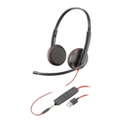 Poly Blackwire 3225 USB-A Noir Arceau ANC avec micro Casque