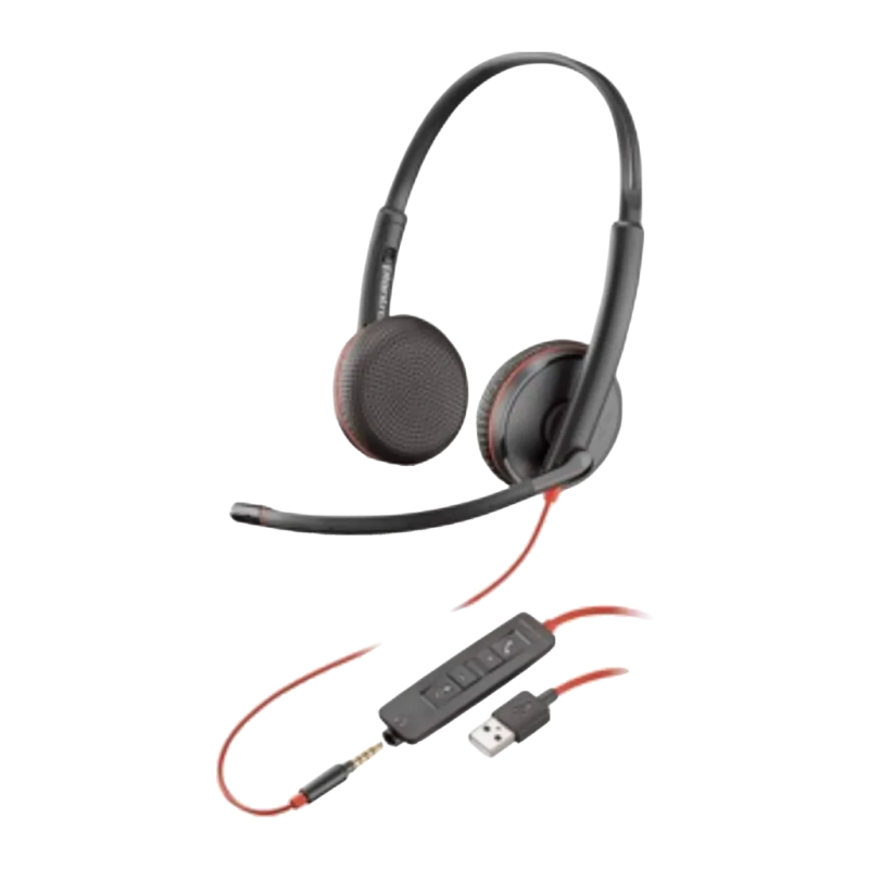 Poly Blackwire 3225 USB-A Noir Arceau ANC avec micro Casque