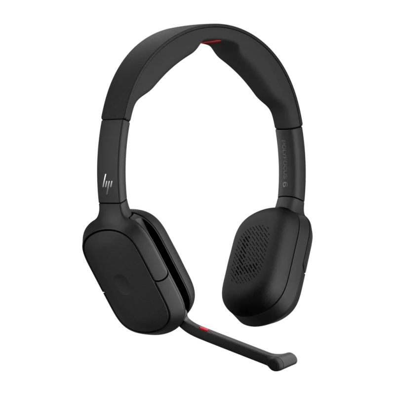 HP Poly Focus 625 USB-C Noir Arceau ANC Bluetooth 6.0 52h Casque sans fil