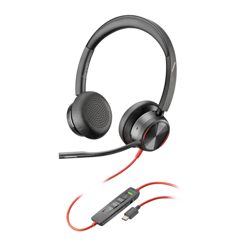 Poly Blackwire 8225 USB-C Noir Arceau ANC avec micro Casque