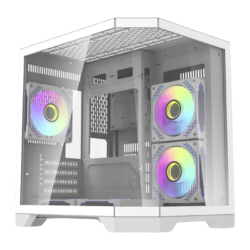 Darkflash FT350 Mini Tower 3 Panneaux Verre Trempé M-ATX/ITX Blanc 5 ventilateurs Boîtier PC