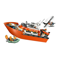 Set de construction LEGO City Bateau et Hélicoptère de Sauvetage des Garde-côtes 60504 742 pièces