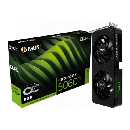 Palit GeForce RTX 5060 Ti Dual OC 8GB GDDR7 Noir 2 ventilateurs HDMI 2.1 3 DisplayPort Carte graphique